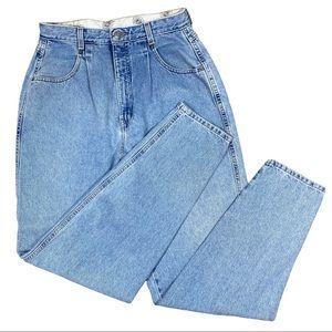 Vintage Brittania Baggy Fit High Rise Pleated Tapered Jeans 12X33 Actual 30X32.5